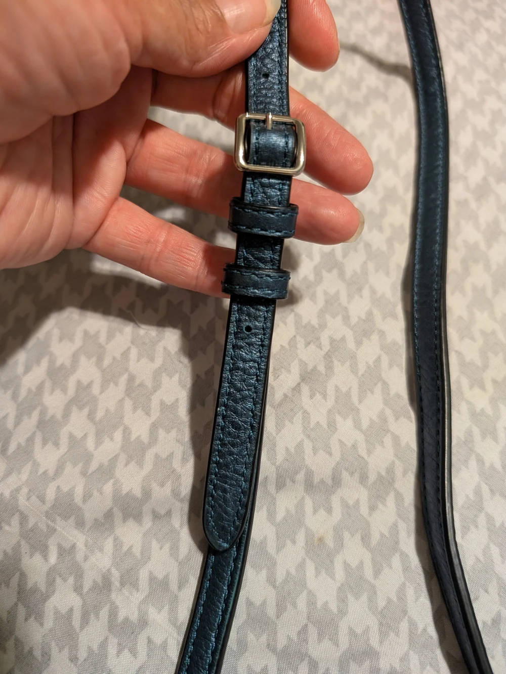 ✨ Coach Quinn Metallic Blue Pebbled Leather Crossbody Bag ✨